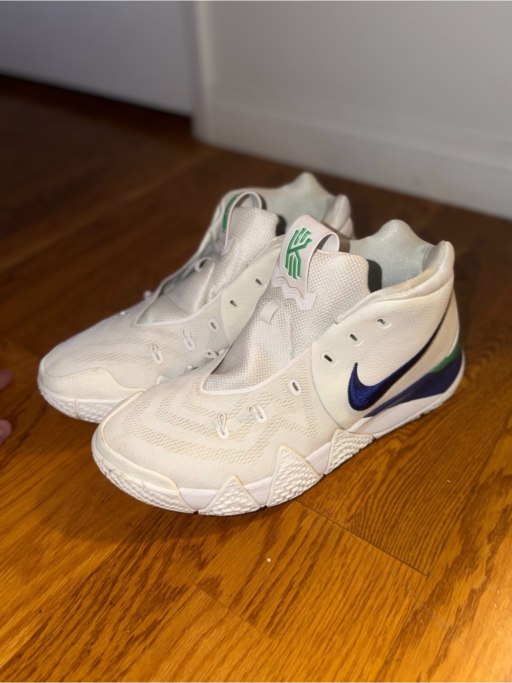 Nike Kyrie 4 Seattle Seahawks White Blue - Men | Color: White & Blue | Size: 13